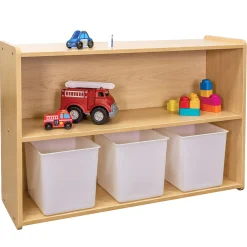 Maple-Toned Preschool Storage Shelf | GREENGUARD® Certified