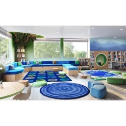 Marine Watercolor Spots Classroom Seating Rug