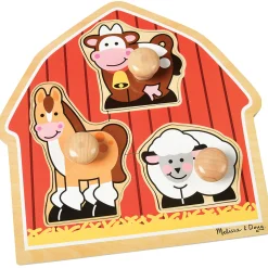 Melissa & Doug® Beginner Backyard Barn Animals Knob Puzzle - 3 PC