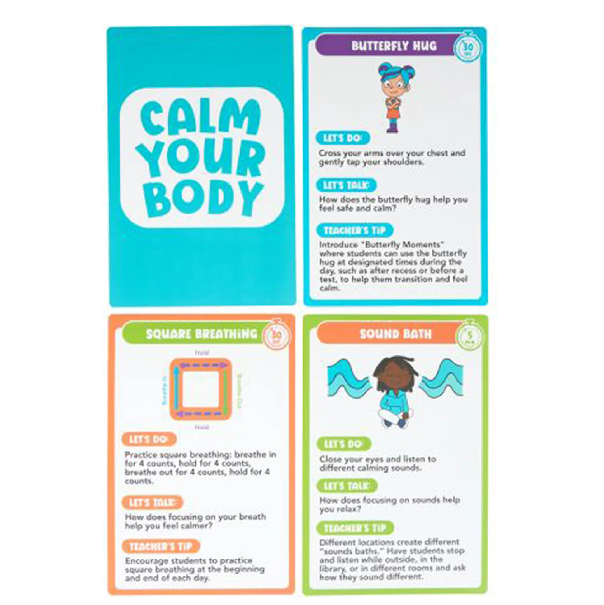 Mindful Moments Jumbo Calming Cards | Breathing & Yoga Activity Deck