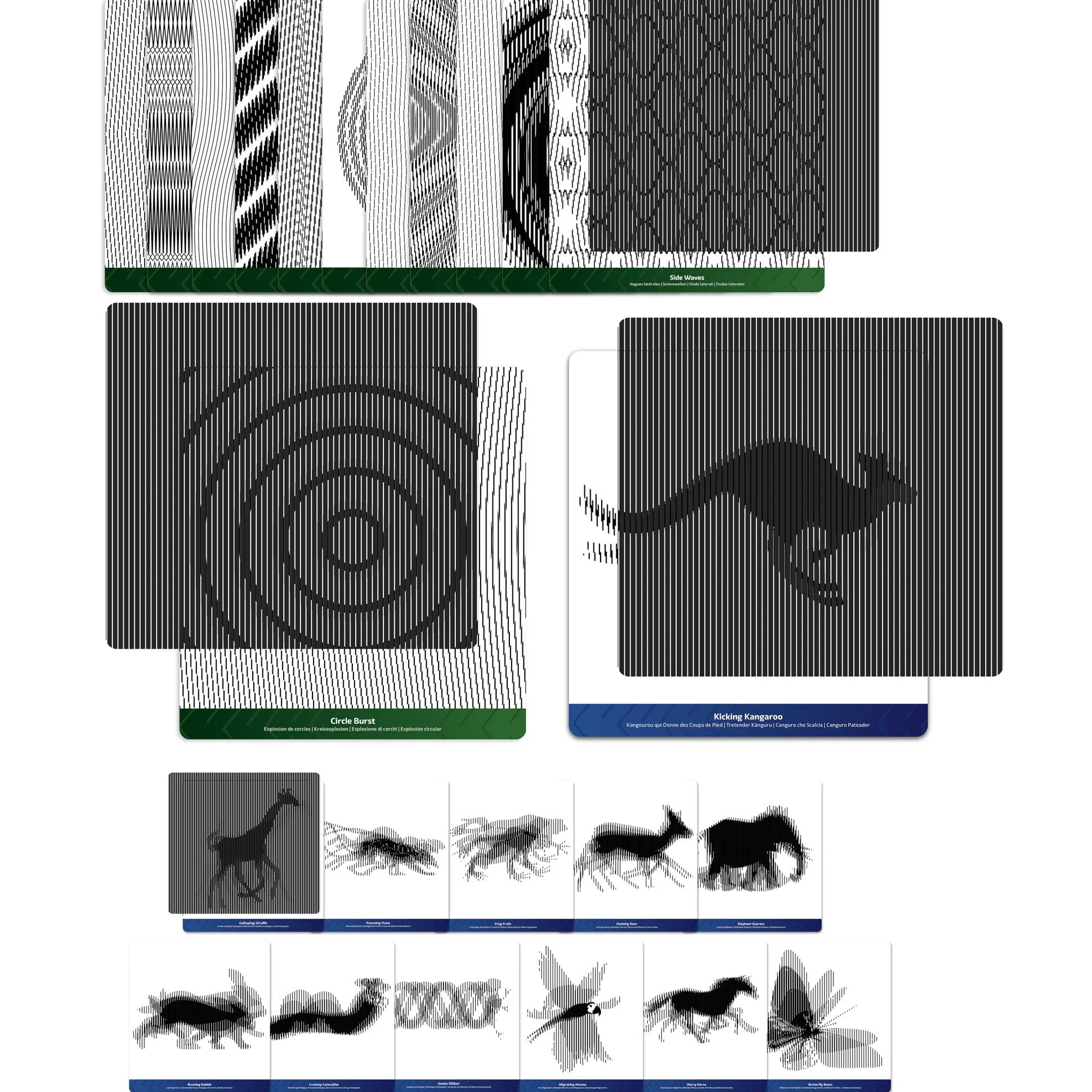 Mindful Motions Exploration & Discovery Sensory Cards | 24 Optical Illusion Cards with Motion Sliders