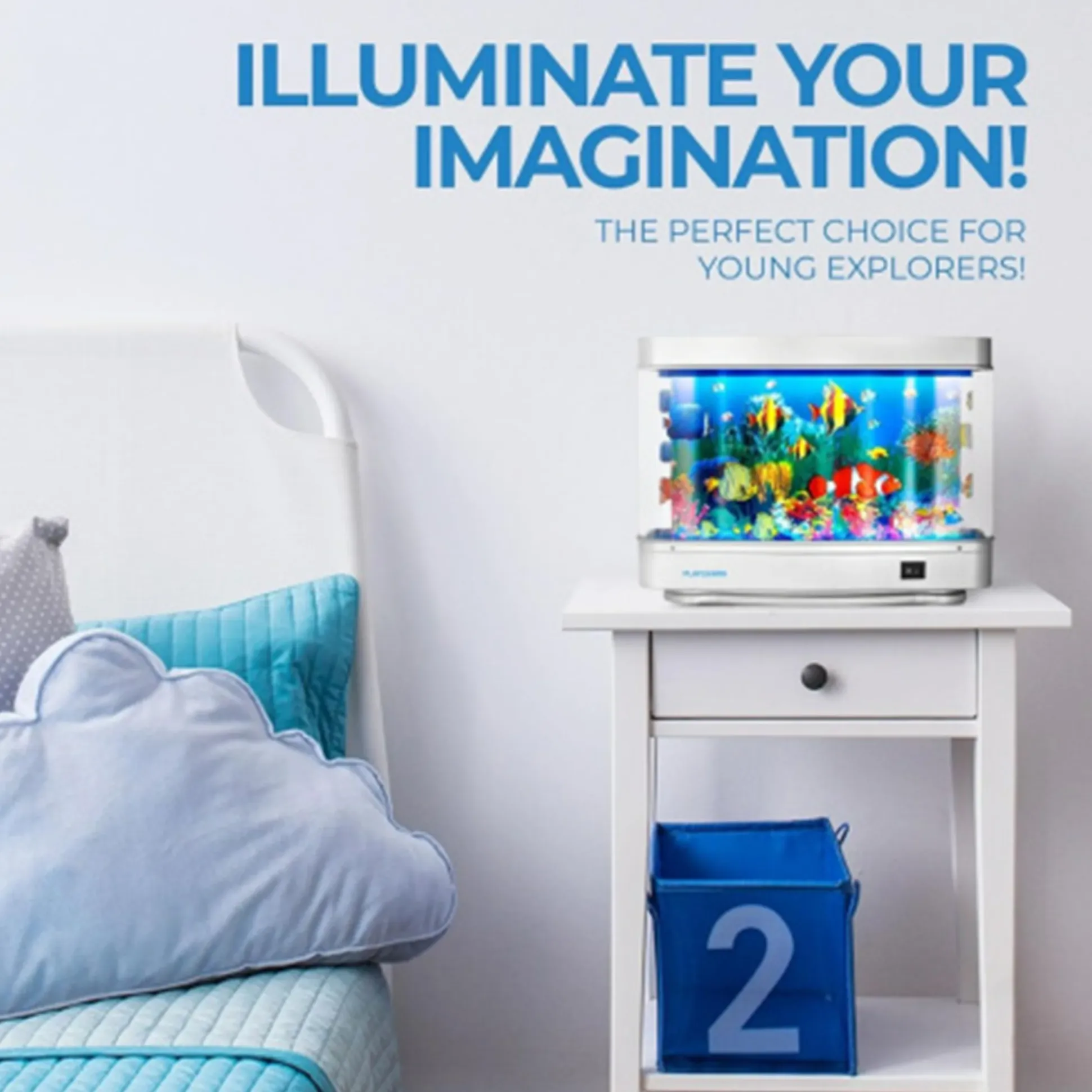 Mini Aquarium Lamp with Rolling Screen | Compact Calming Sensory Light