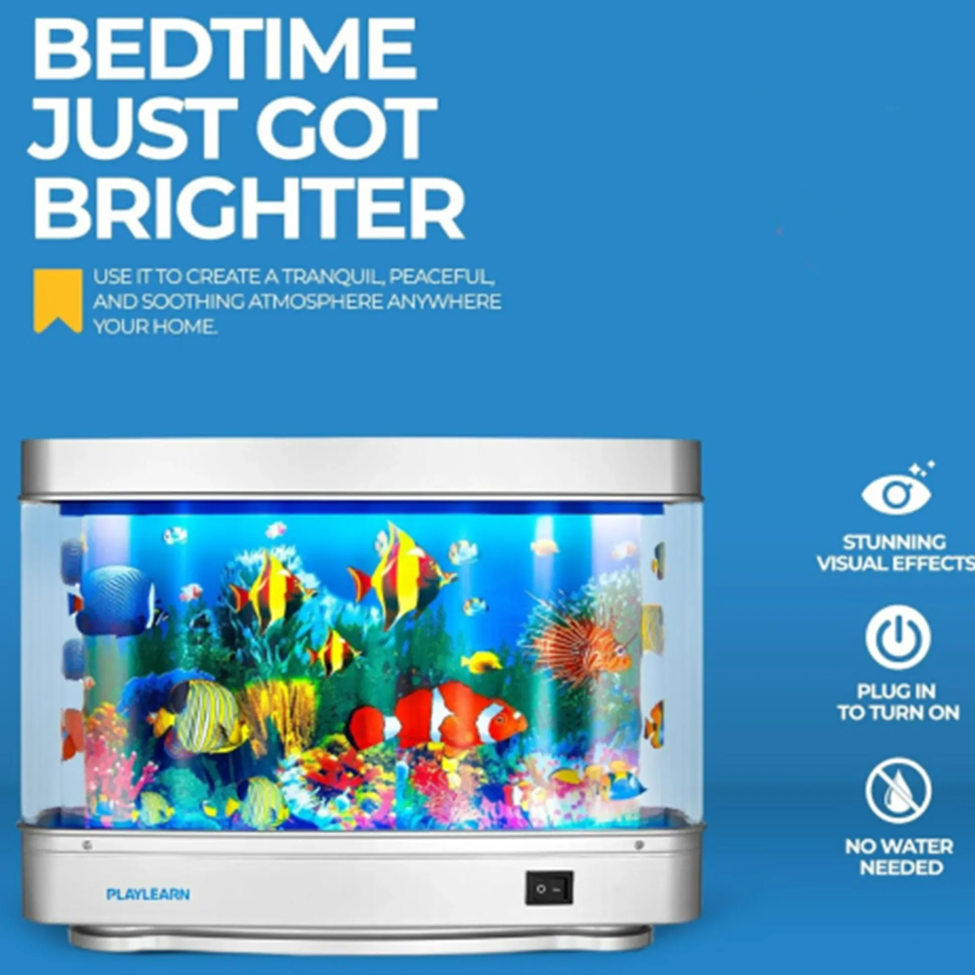 Mini Aquarium Lamp with Rolling Screen | Compact Calming Sensory Light