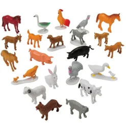 Mini Farm Animal Figures Set – 108 Vinyl Animals for Counting, Sorting & Learning