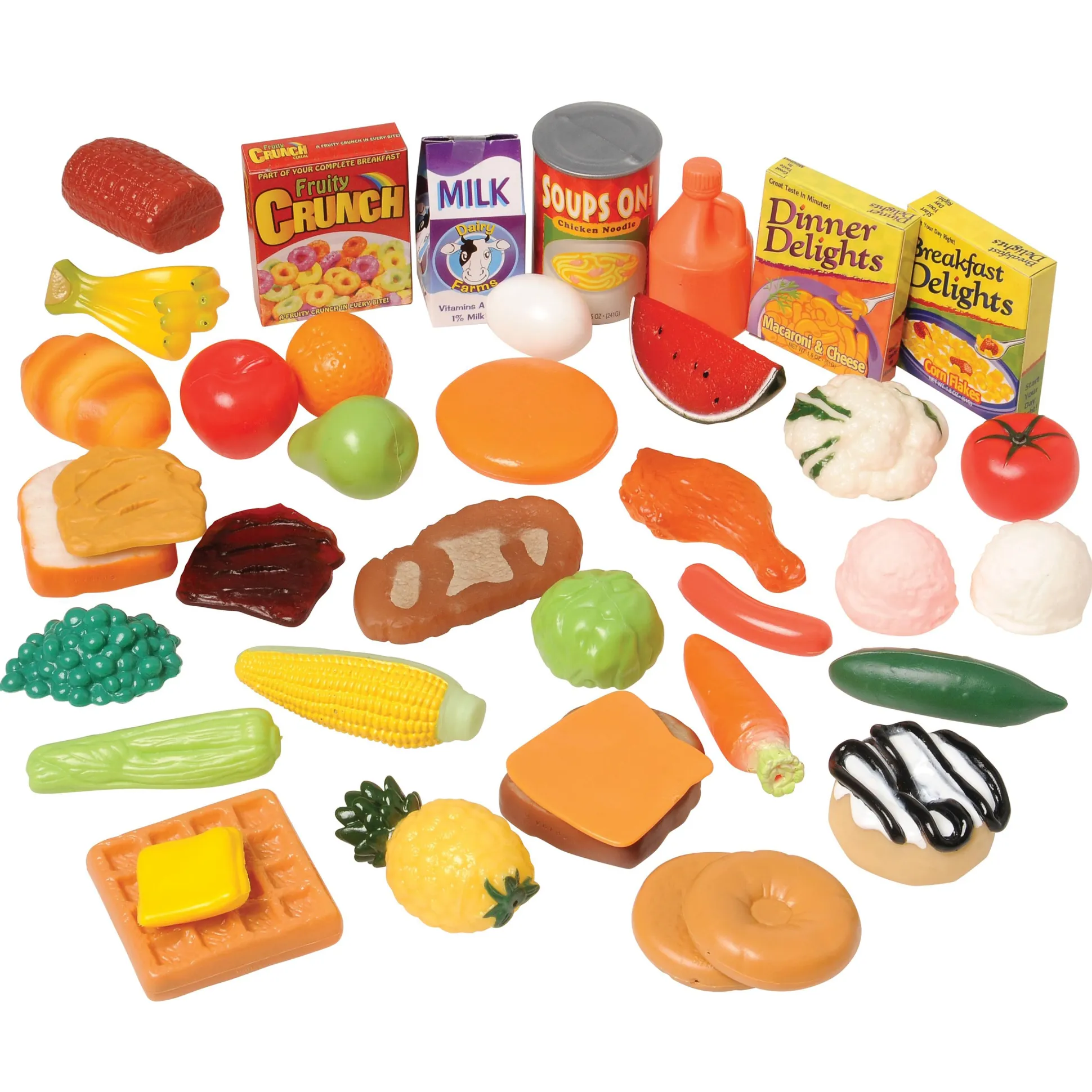 Mini Play Food Set | 37-Piece Plastic Toy Food Set