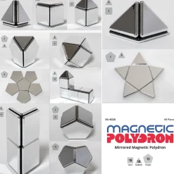 Mirrored Magnetic Polydron | 48-Piece STEM Geometry Building Set