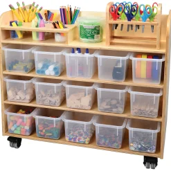 Mobile Art Supplies Cart with Storage & Shelves