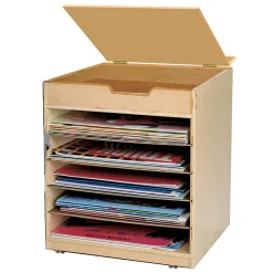 Mobile Big Book Display with Write & Wipe Easel and Storage Compartments