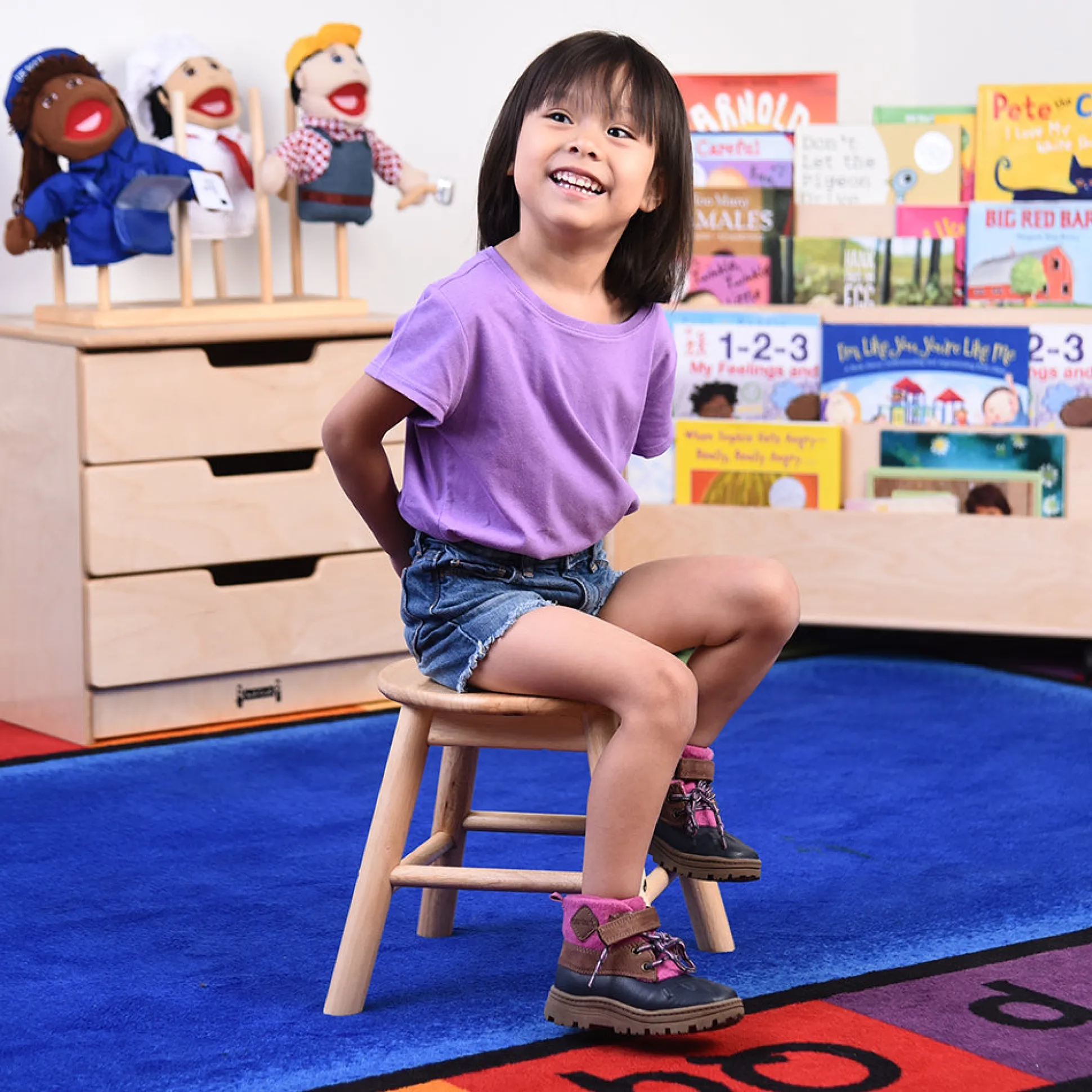 Montessori Wooden Classroom Stool