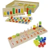 Montessori Wooden Math Tools | Counting, Colors & Shapes Learning Set | Peg Board & Number Matching Toys