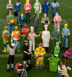 Multicultural Community Helpers Playset | 24 Career Figures for Block Play