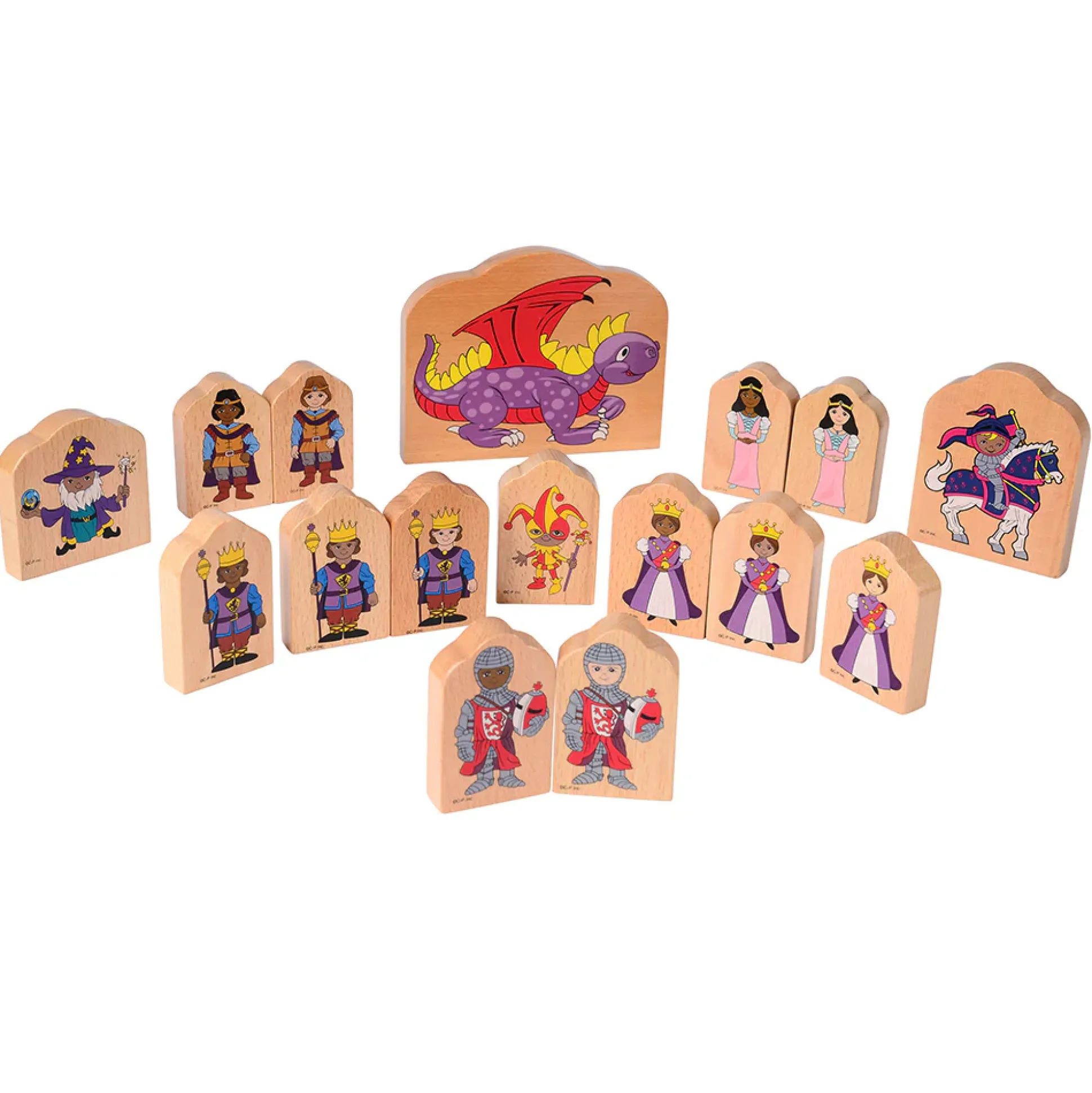 Multi-Ethnic Royal Court Wooden Play Figures | 16-Piece Beech Wood Set