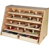 Multi-Level Puzzle Storage Station | Extra Wide Wooden Organizer for Puzzles
