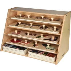 Multi-Level Puzzle Storage Station | Extra Wide Wooden Organizer for Puzzles