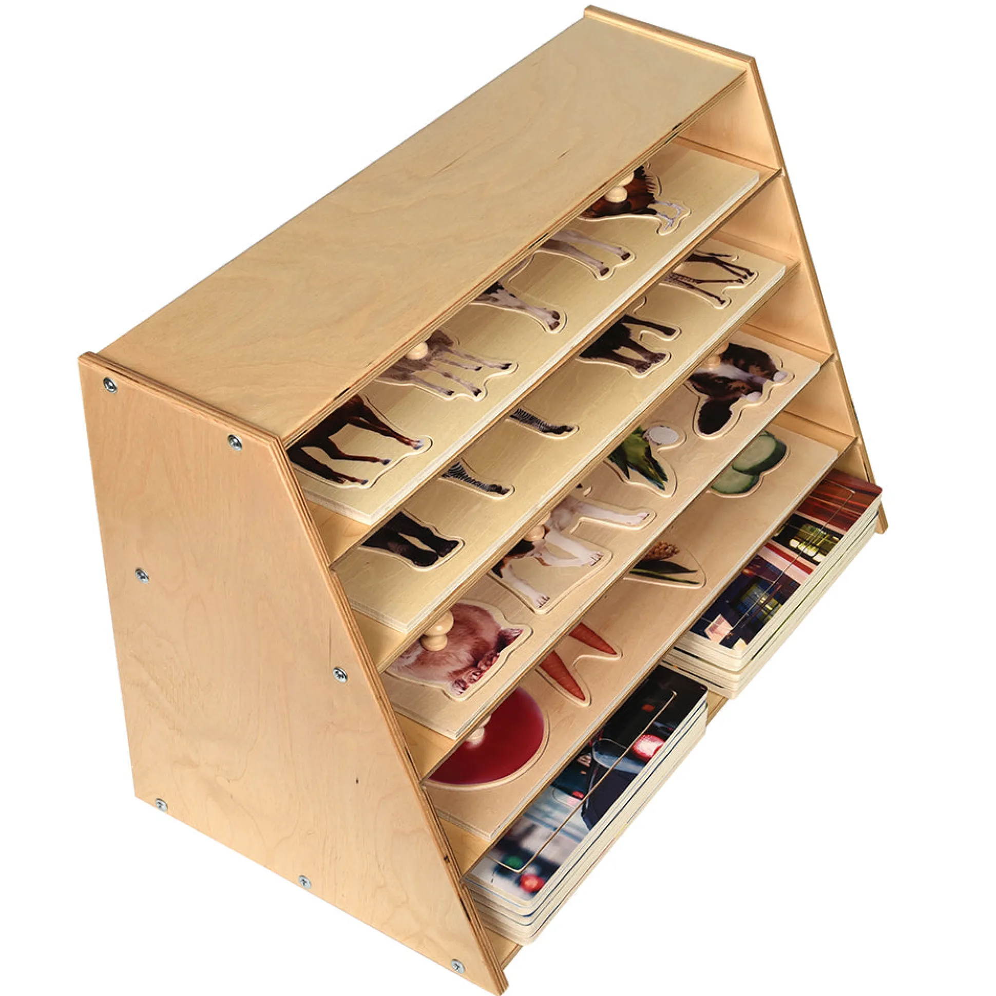 Multi-Level Puzzle Storage Station | Extra Wide Wooden Organizer for Puzzles