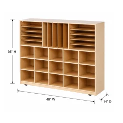 Multi-Storage Center with Woven Wicker Baskets