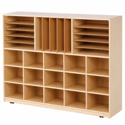 Multi-Storage Center with Woven Wicker Baskets