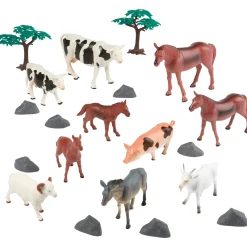 National Geographic 80-Piece Animal Playset with Four Habitats – Farm, Wild, Dinosaur, and Ocean Animals