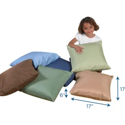 Natural & Calm Colors Classroom Pillows | Set of 6 Soft 17