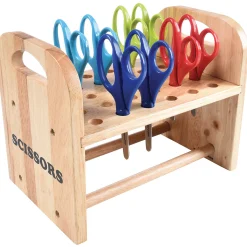 Natural Wood Scissors Holder