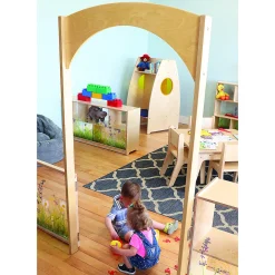 Nature View Adult-Height Divider Archway | Biophilia-Inspired Early Education Room Entry