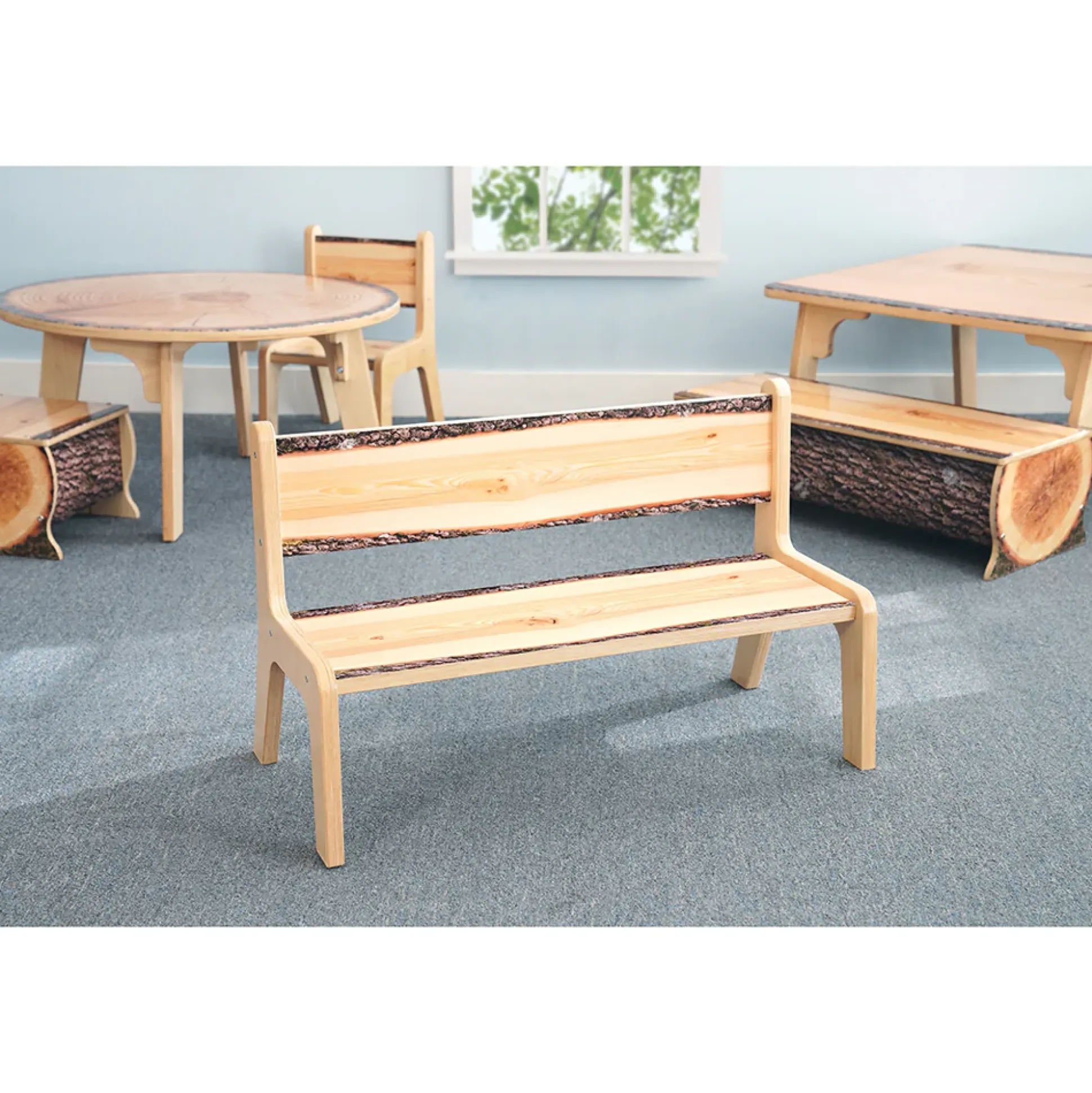 Nature View Live Edge Bench | 10" High Two-Seat Nature-Inspired Bench