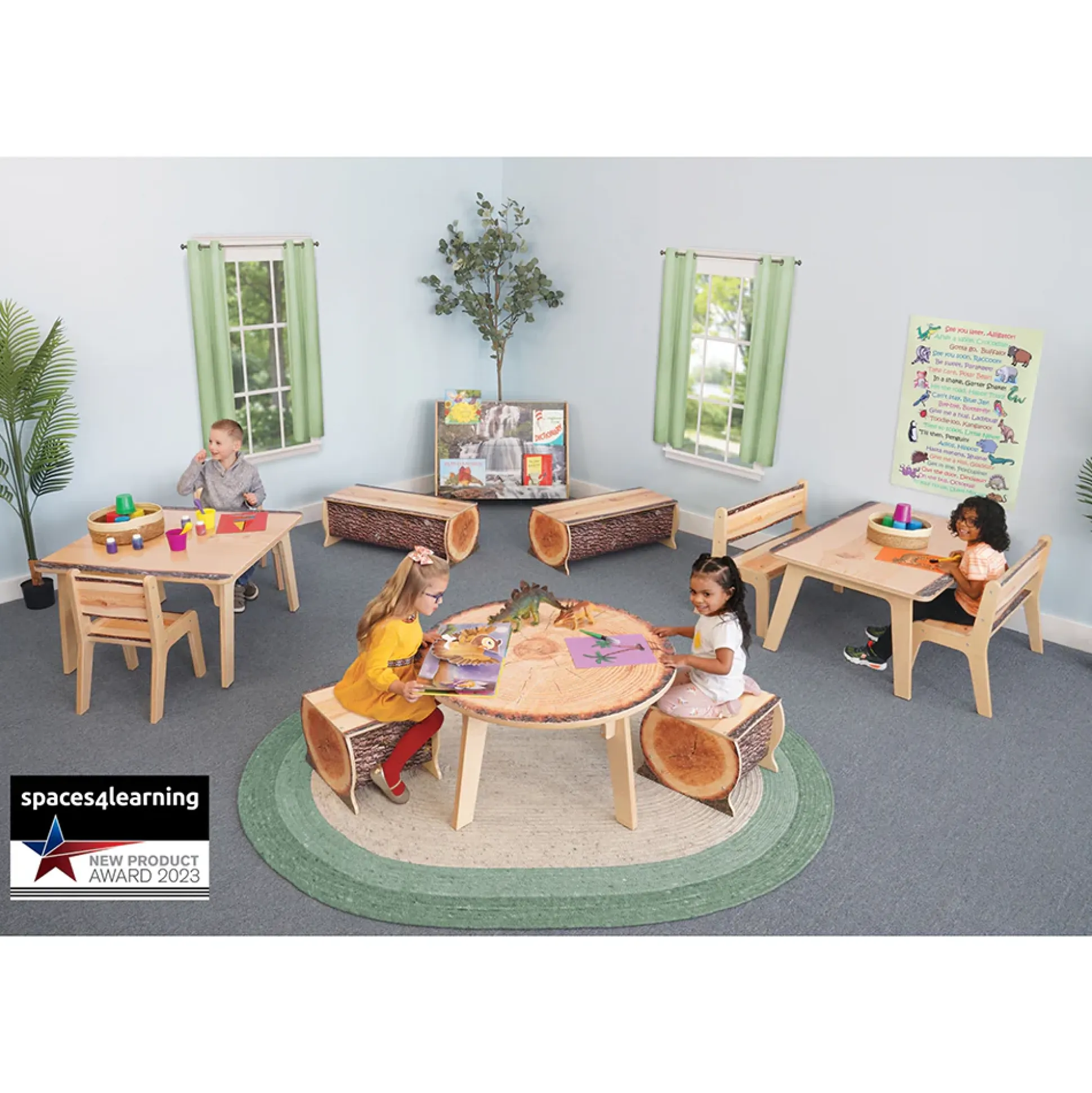 Nature View Live Edge Chair | 10" High Nature-Inspired Classroom Seating for Early Learners