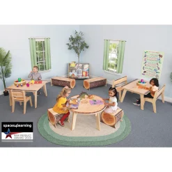 Nature View Live Edge Small Log Bench | 10" High Realistic Nature-Inspired Classroom Seating
