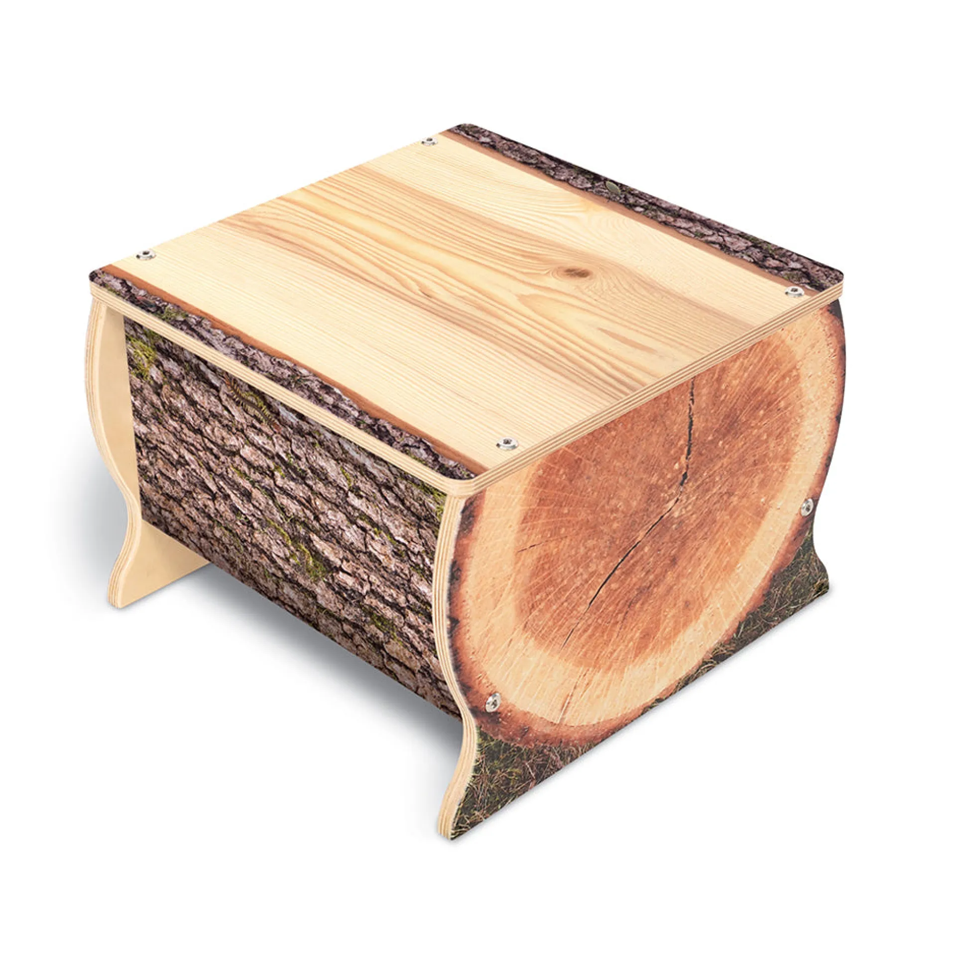 Nature View Live Edge Small Log Bench | 10" High Realistic Nature-Inspired Classroom Seating