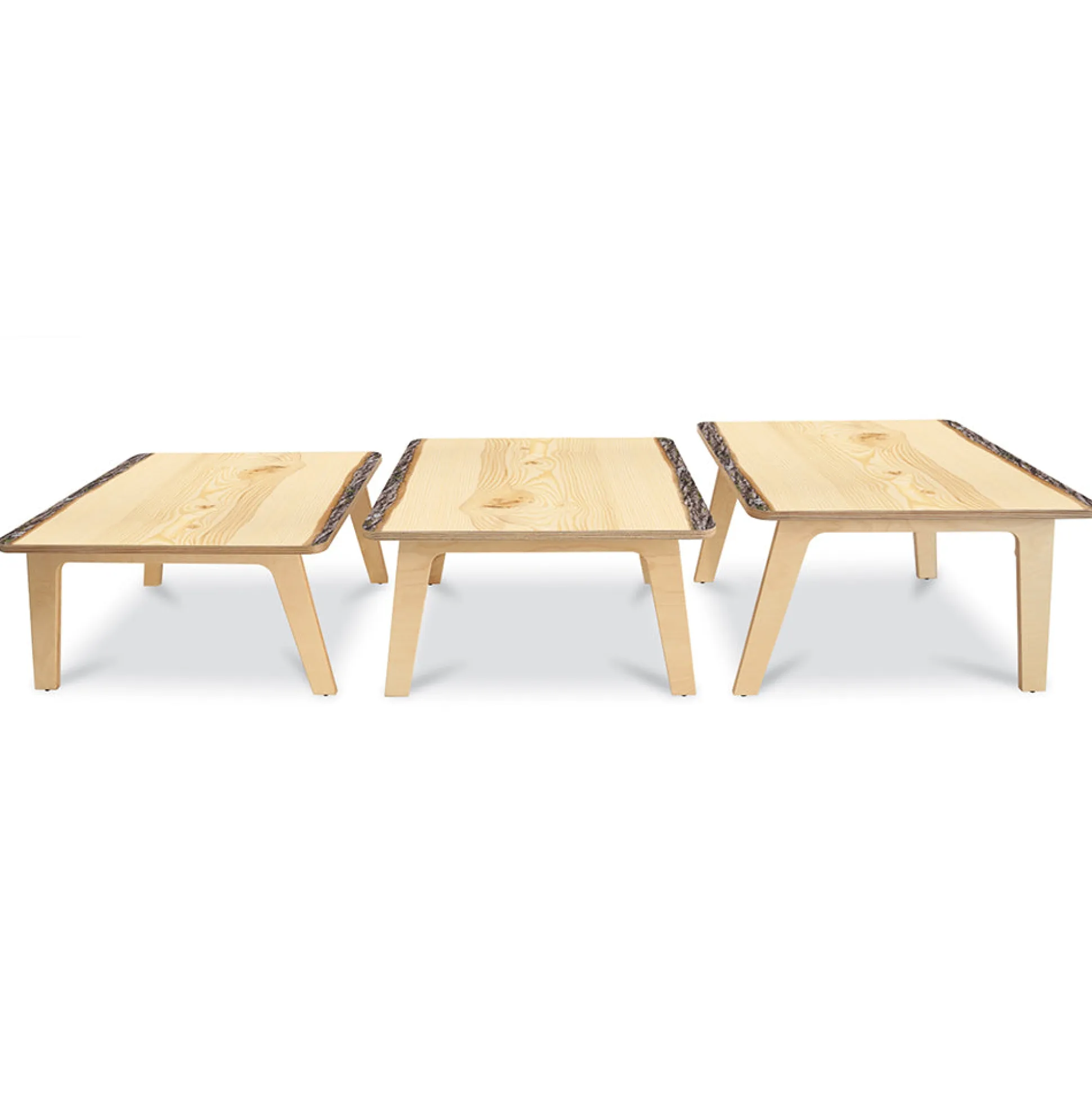 Nature View Live Edge Square Activity Table | 20"H Natural Wood-Inspired Table