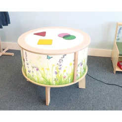 Nature View Radiant LED Light Table | Round Sensory Exploration Table with Side Panels