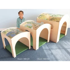 Nature View Reading Haven & Floor Mat Set | Classroom Play House with Built-In Book Shelves