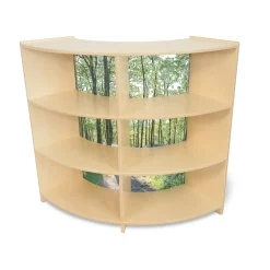 Nature View Serenity Curve-In Cabinet | 36" Classroom Storage with Acrylic Woodland Back Panel