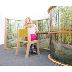 Nature View Serenity Pod | Quiet Learning Pod Desk with Woodland Scene