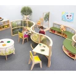 Nature View Serenity Pod | Quiet Learning Pod Desk with Woodland Scene