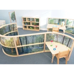 Nature View Serenity Pod | Quiet Learning Pod Desk with Woodland Scene