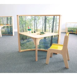 Nature View Serenity Pod | Quiet Learning Pod Desk with Woodland Scene