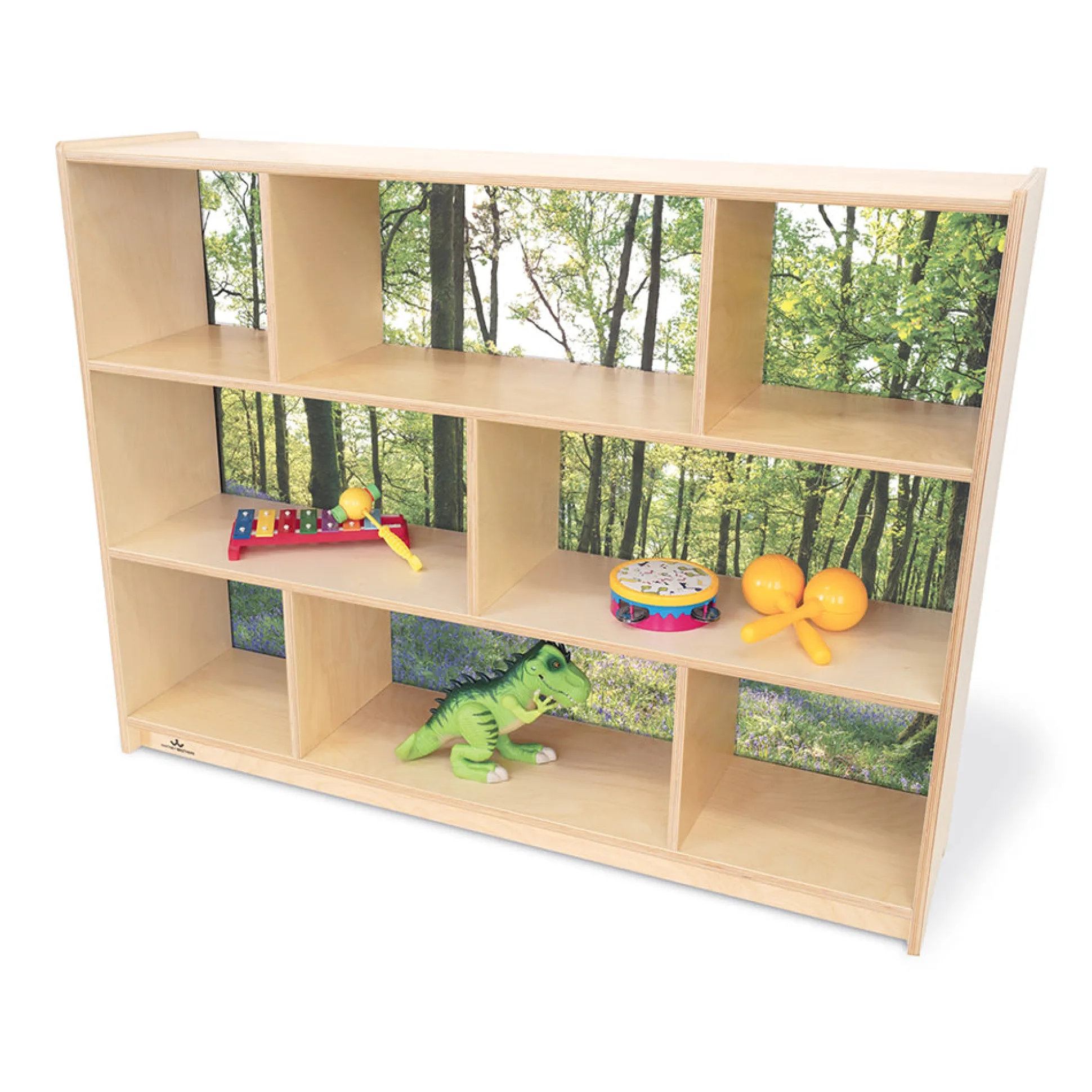 Nature View 36" Serenity Storage Cabinet | Woodland Acrylic Back Classroom Shelving Unit