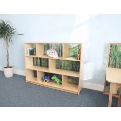 Nature View 36" Serenity Storage Cabinet | Woodland Acrylic Back Classroom Shelving Unit