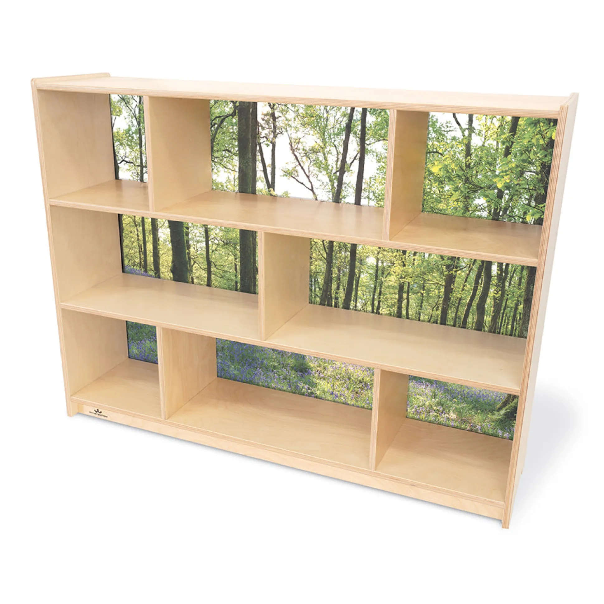 Nature View 36" Serenity Storage Cabinet | Woodland Acrylic Back Classroom Shelving Unit