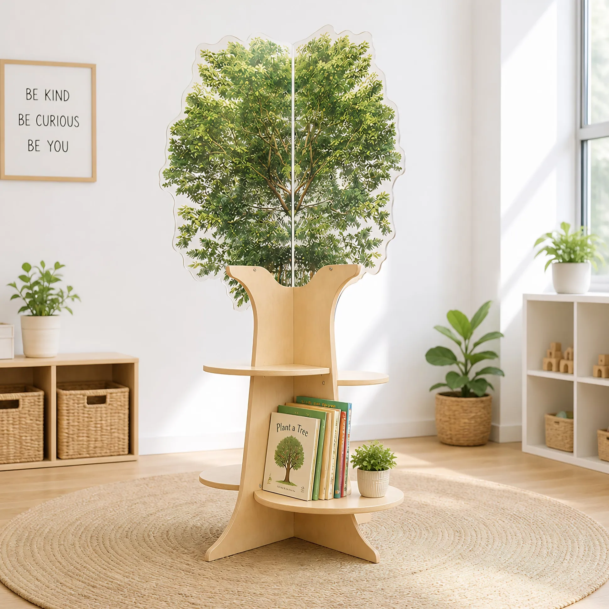 Nature View Tree Book Shelf | Reversible Biophilic Acrylic Bookshelf