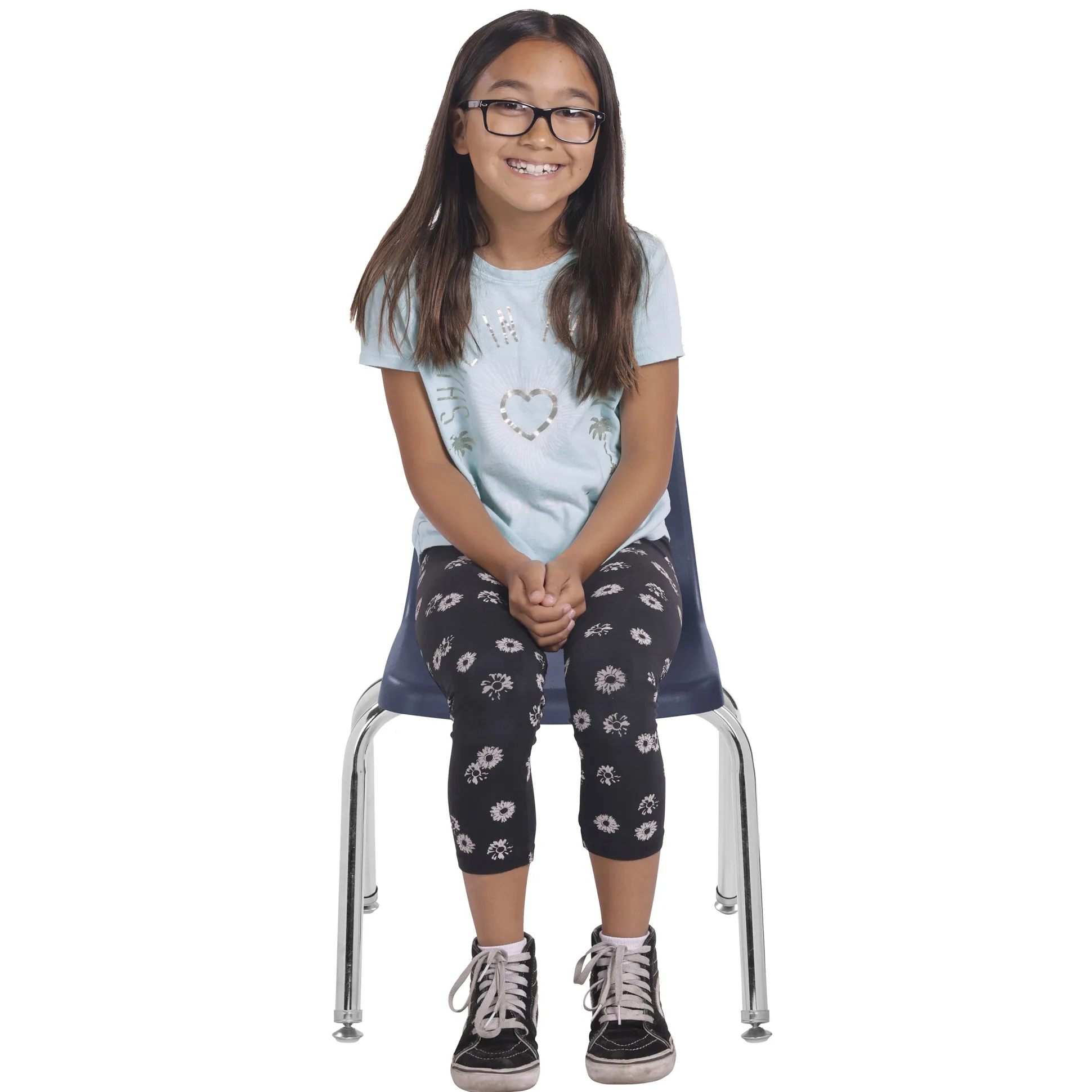 14" Navy Stack Chairs | Set of 2 | Durable Preschool Classroom Seating