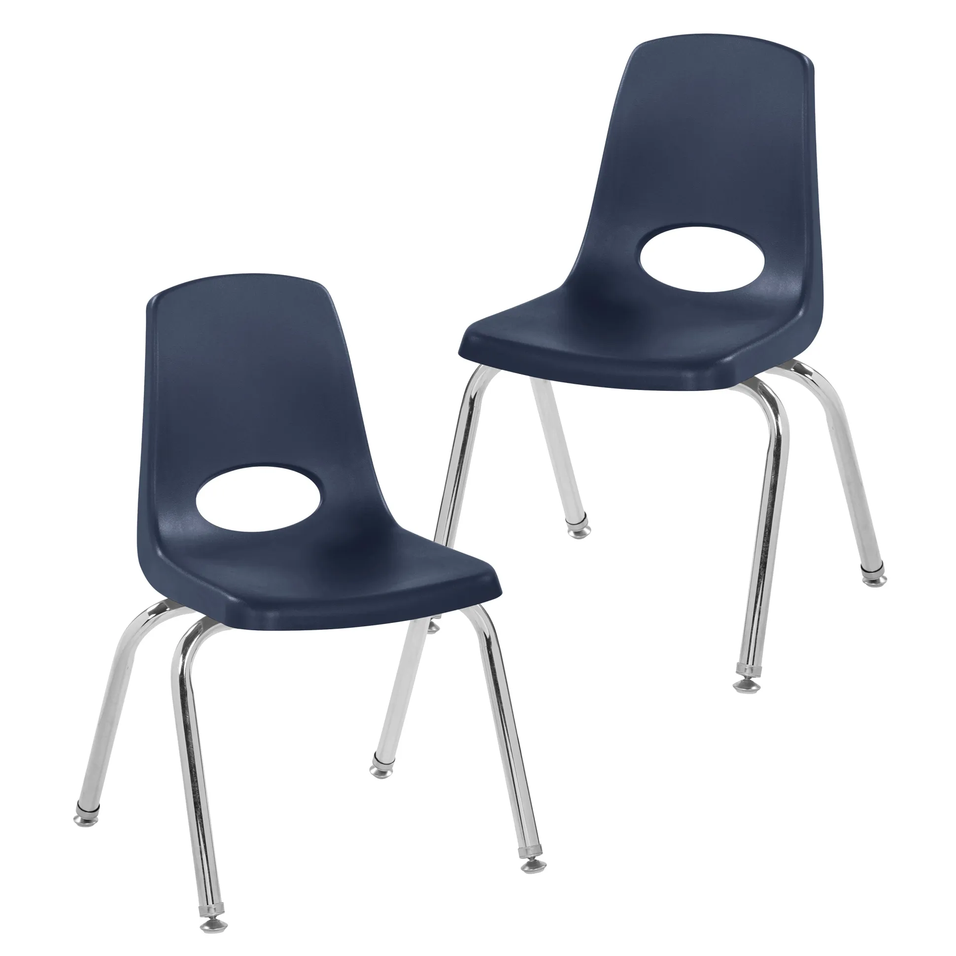 14" Navy Stack Chairs | Set of 2 | Durable Preschool Classroom Seating