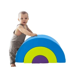 Nested Rainbow Arches | 3-Piece Foam Climber, Crawl-Through & Rocker Playset