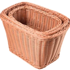 Nesting Plastic Wicker Baskets - Set of 3