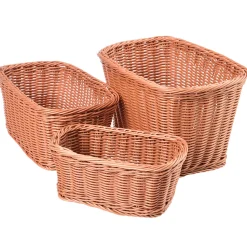Nesting Plastic Wicker Baskets - Set of 3