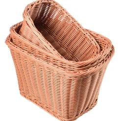 Nesting Plastic Wicker Baskets - Set of 3