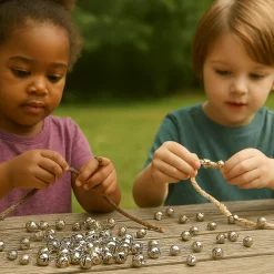 Nickel Jingle Bells | Craft, Counting & Lacing Bells with Eyelets | Set of 100