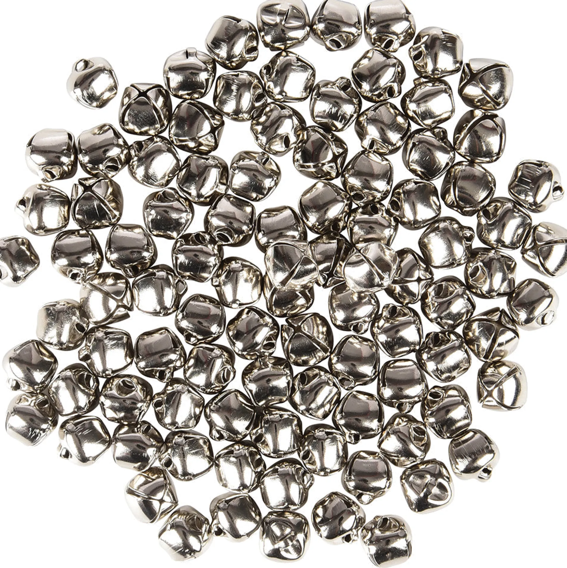 Nickel Jingle Bells | Craft, Counting & Lacing Bells with Eyelets | Set of 100