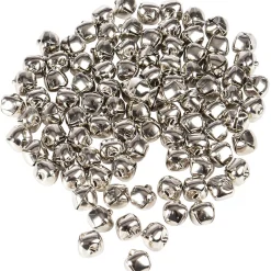 Nickel Jingle Bells | Craft, Counting & Lacing Bells with Eyelets | Set of 100